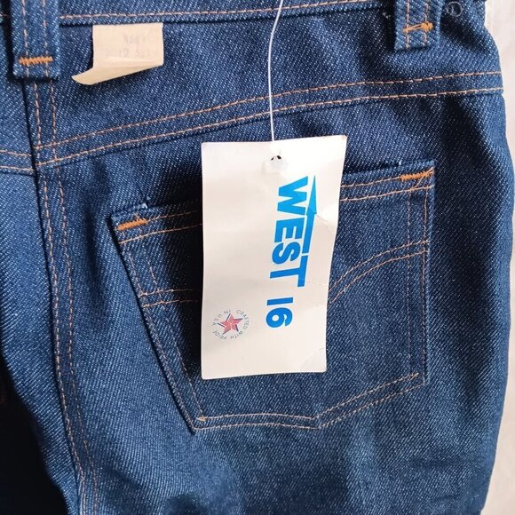 24x27 12 SLIM Vintage 1970's Boys Jeans RAW INDIGO DENIM STRAIGHT JEANS USA NEW - Picture 6 of 6